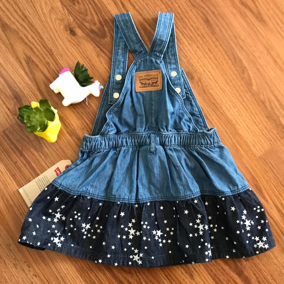 NWT Levi’s little girls DENIM DRESS WITH STARS - Picture 2 of 5